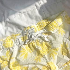 J Crew White and Yellow Pineapple Print PJ Shorts